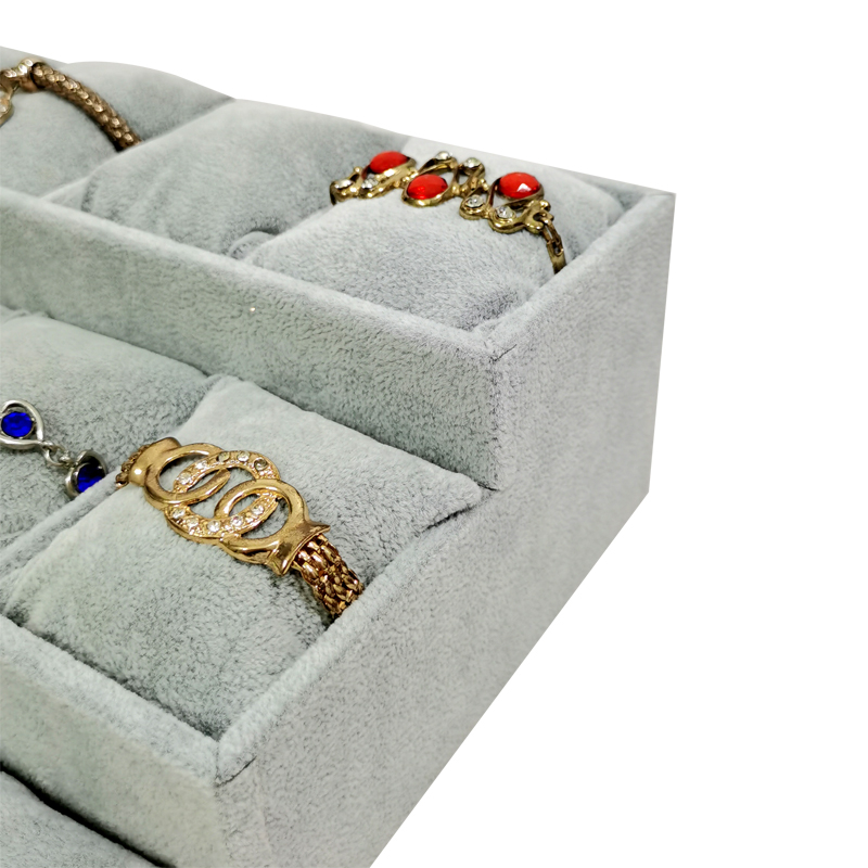 Velvet 3 Tier Bracelet Jewelry Display Tray 9 Grid With Pillow Bangle Necklace Storage Tray Watch Jewelry Organizer Stand Holder