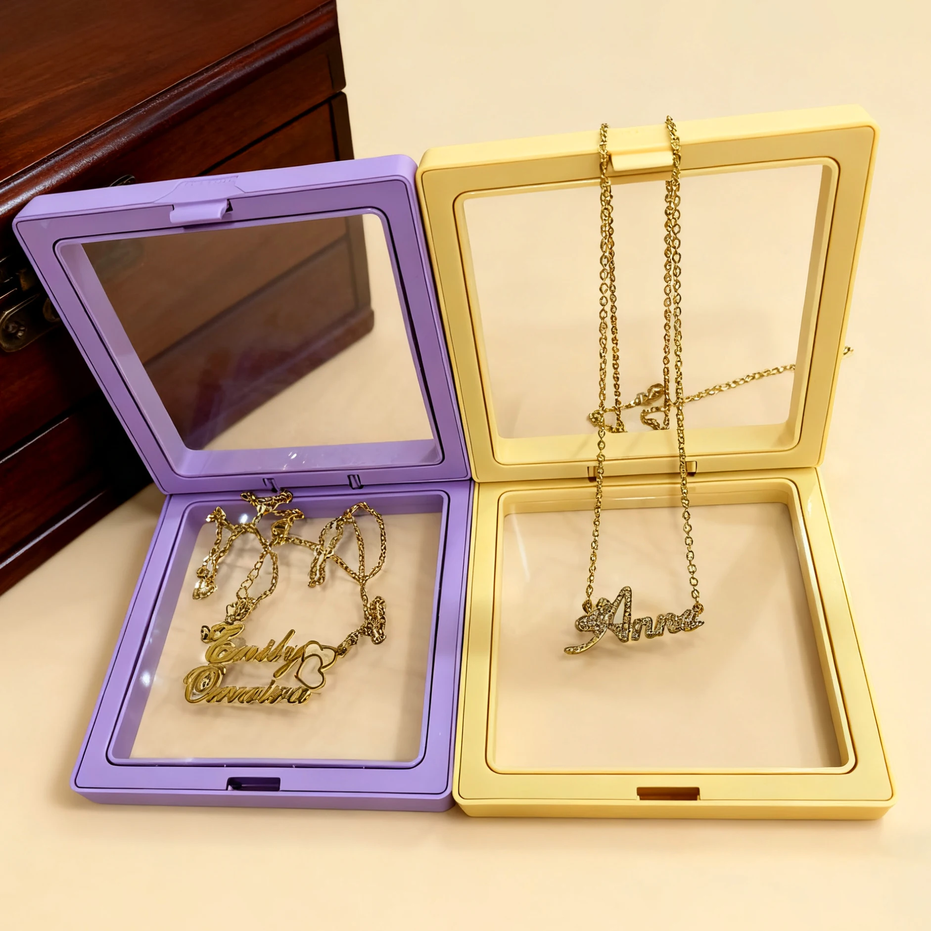 Atoztide Portable Jewelry Boxes Earrings Necklace Bracelet Paper Packaging Box Travel Organizer Display Gift Ready Storage Case