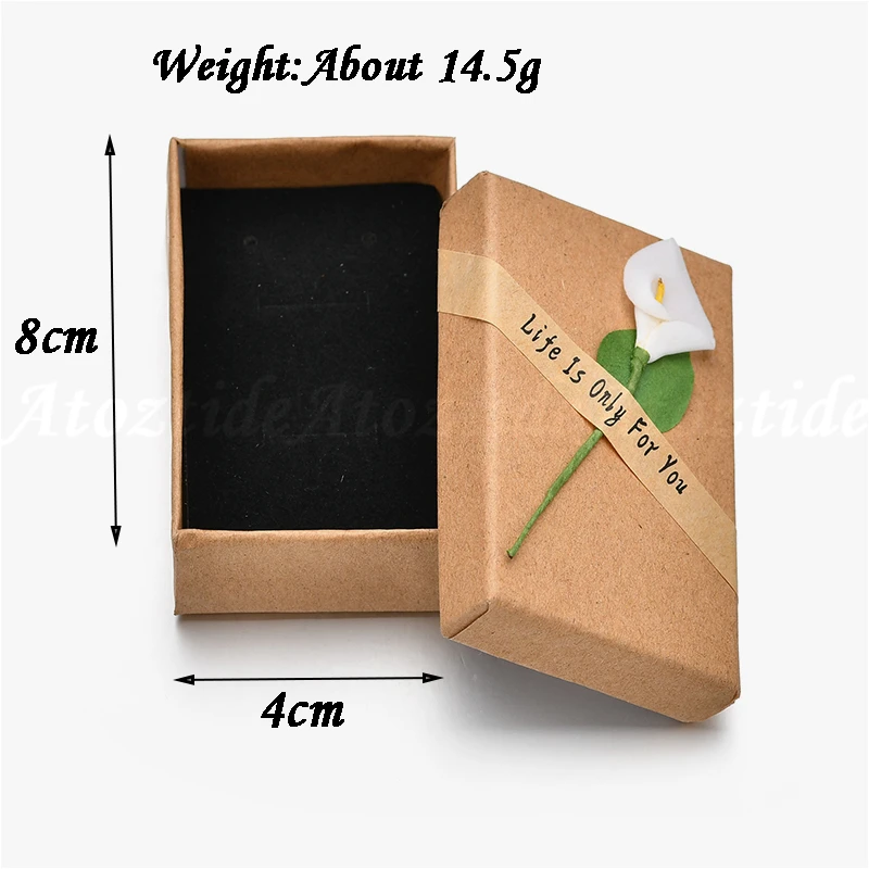 Atoztide Portable Jewelry Boxes Earrings Necklace Bracelet Paper Packaging Box Travel Organizer Display Gift Ready Storage Case
