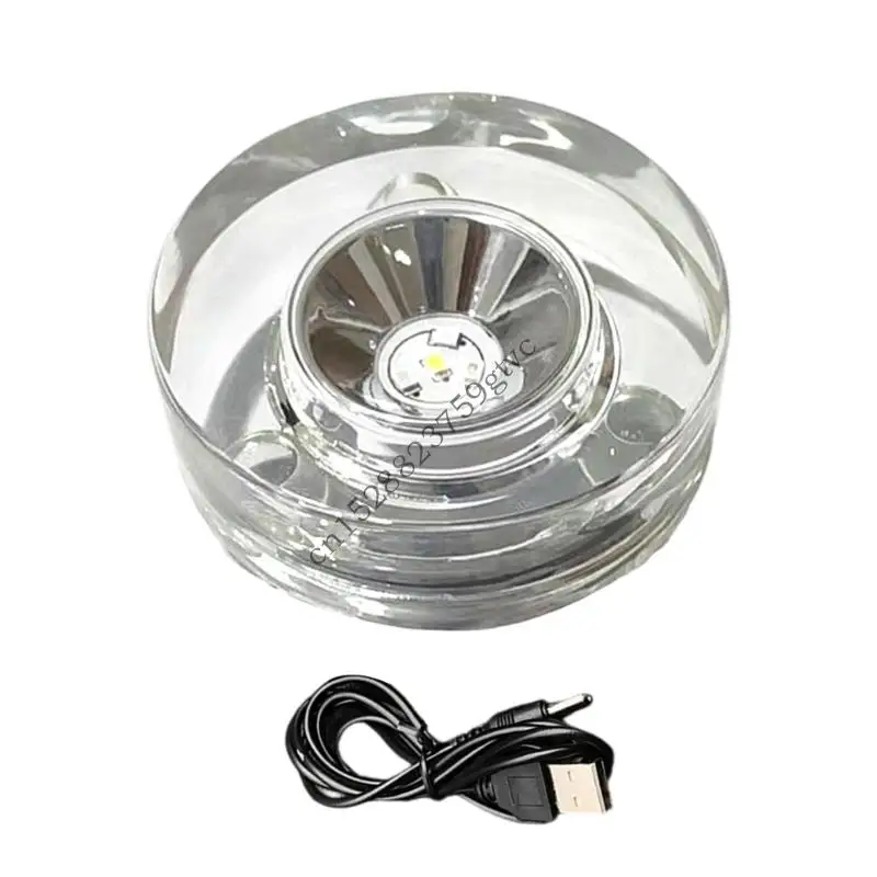 D0UF Multiple Color Rotating Stand USB Powered for Jewelry Artwork Showcase