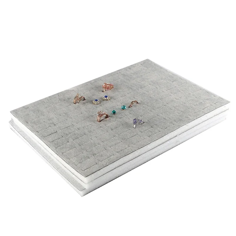 Black/Grey Velvet Jewelry Display Sponge Mat Tray DIY Insert Inner Ring Earrings Stud Storage Organizer Counter Jewelry Display