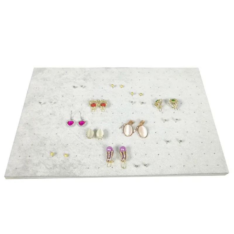 Black/Grey Velvet Jewelry Display Sponge Mat Tray DIY Insert Inner Ring Earrings Stud Storage Organizer Counter Jewelry Display