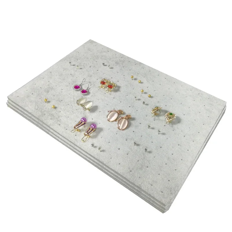 Black/Grey Velvet Jewelry Display Sponge Mat Tray DIY Insert Inner Ring Earrings Stud Storage Organizer Counter Jewelry Display