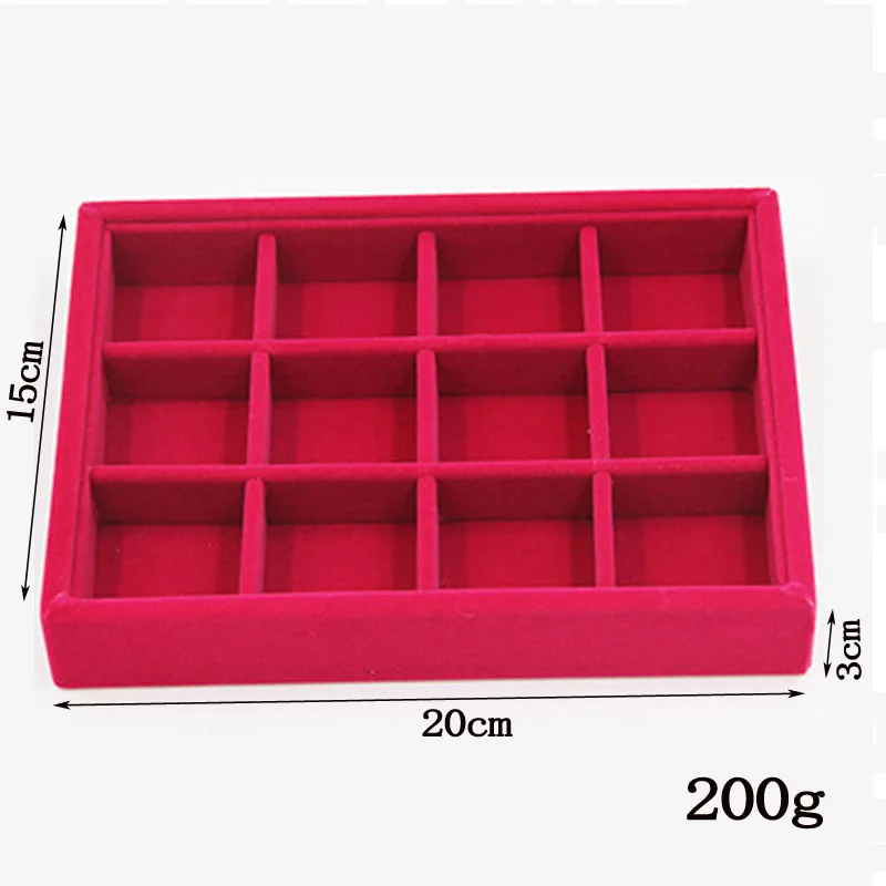 Organizer Soft RoseRed Velvet Handmade DIY Jewelry Box 9 Options Drawer Storage Jewellery Earring Necklace Pendant Bracelet Tray