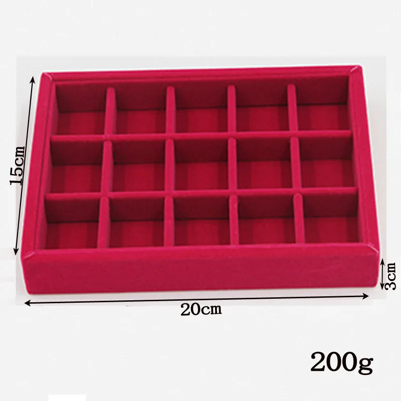 Organizer Soft RoseRed Velvet Handmade DIY Jewelry Box 9 Options Drawer Storage Jewellery Earring Necklace Pendant Bracelet Tray