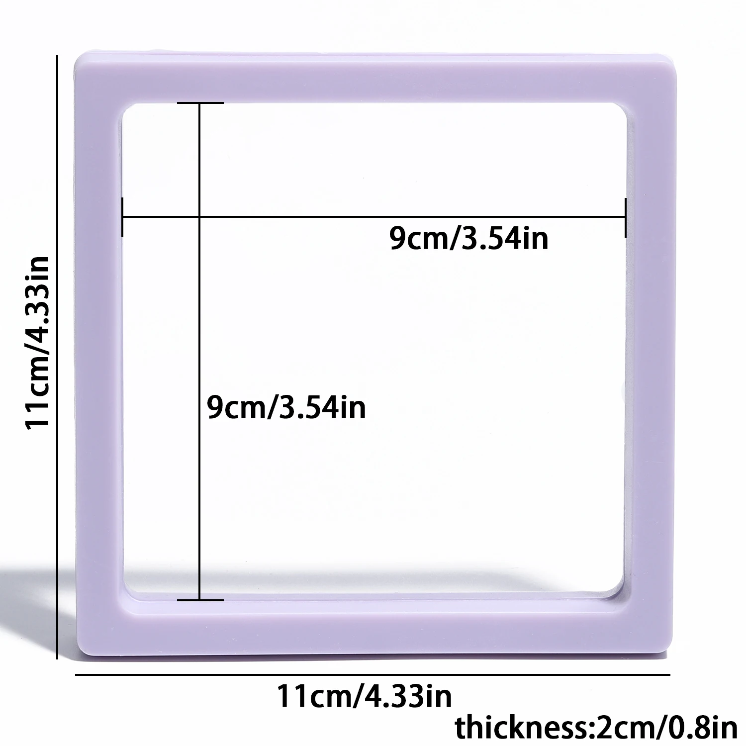 Colorful PE Film Jewelry Storage Box 3D Free Stand Suspension Floating Case Frame Ring Earrings Necklace Accessories Box Display