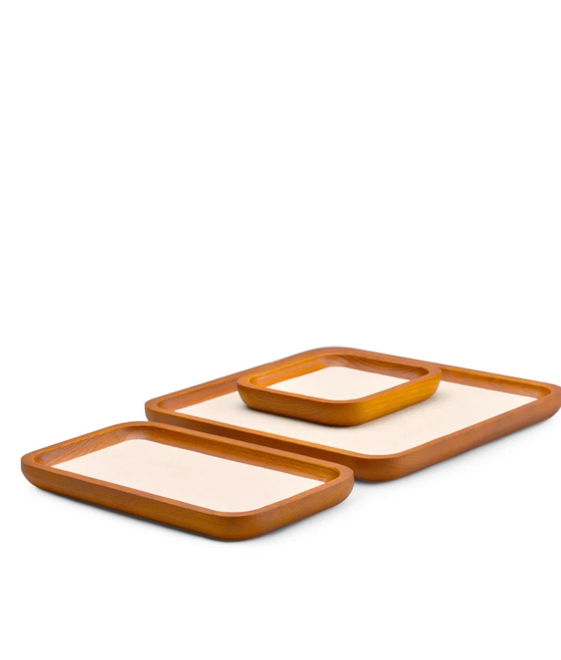 Oirlv Wooden Jewelry Tray SolidWood Ring Earring Necklace Bracelet Watch Jewelry Tray Organizer Stackable Jewelry Plate For Home
