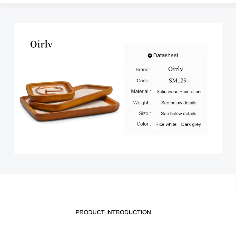 Oirlv Wooden Jewelry Tray SolidWood Ring Earring Necklace Bracelet Watch Jewelry Tray Organizer Stackable Jewelry Plate For Home