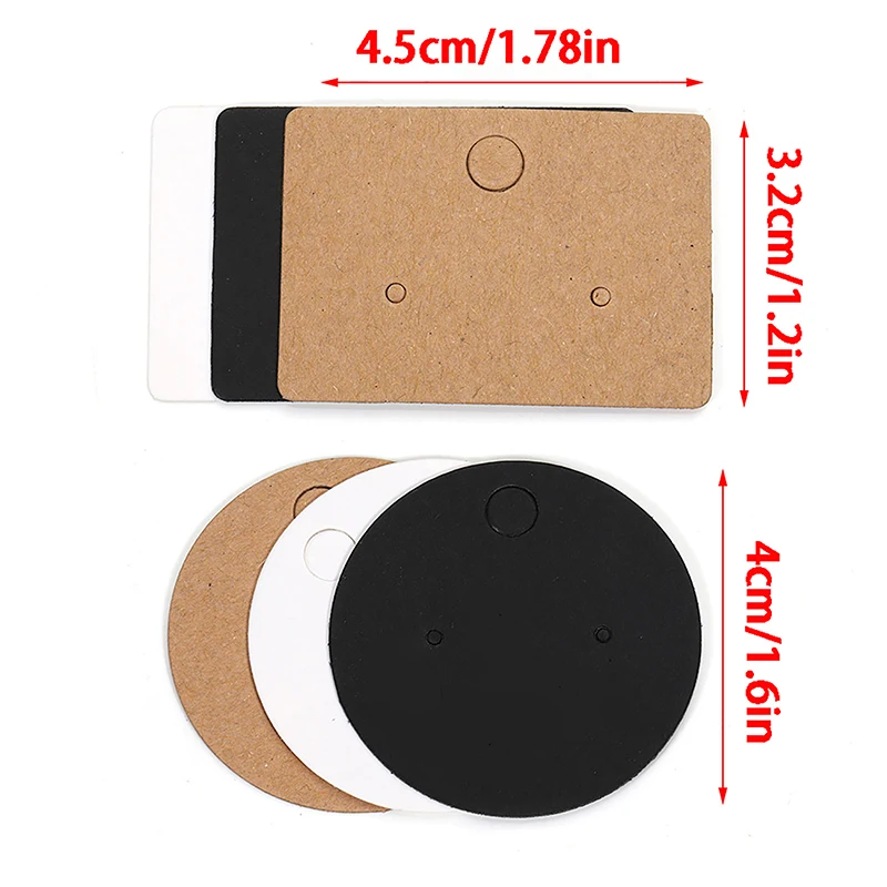 50pcs Round Cardboard Earring Display Cards Blank Kraft Paper Jewelry Hanging Tags For Earring Ear Studs Selling Packaging