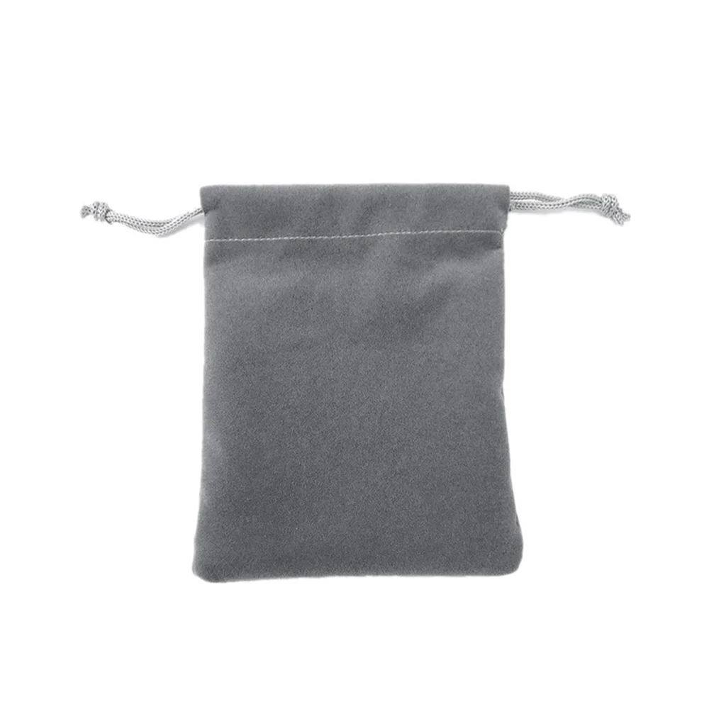 10pcs Fashion Storage Packaging Grey Blue Gift Jewelry Pouches Velvet Bag Pulling Drawstring Jewelry Packing Display