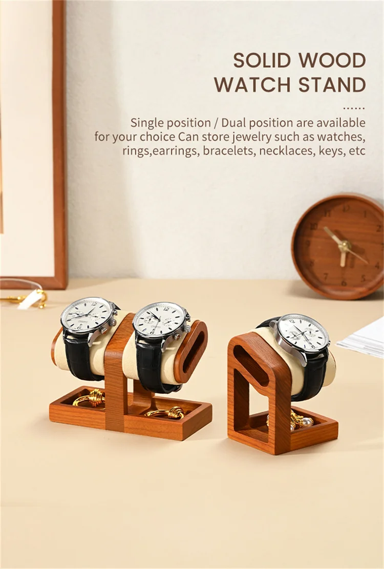 WoodTen Watch Holder Wooden Jewelry Organizer Display Stand For Bracelet Ring Earring Watch Display Solidwood Watch Storage Rack