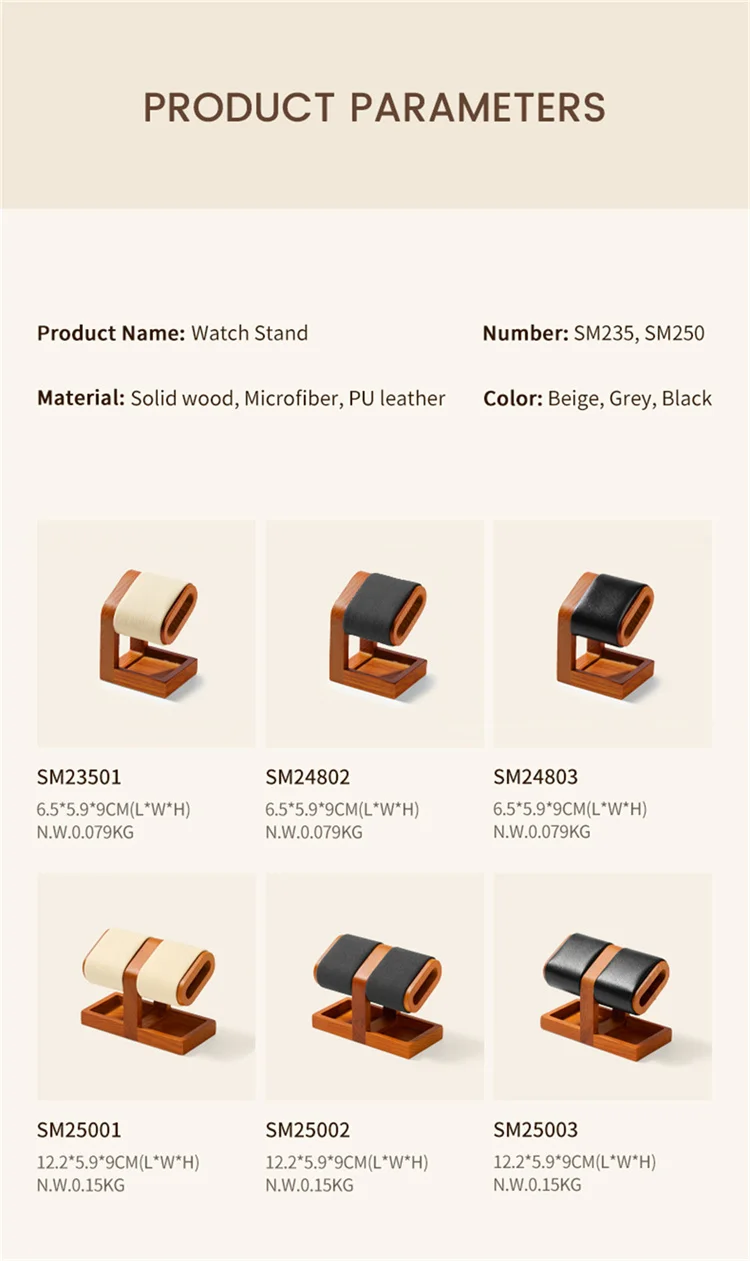 WoodTen Watch Holder Wooden Jewelry Organizer Display Stand For Bracelet Ring Earring Watch Display Solidwood Watch Storage Rack