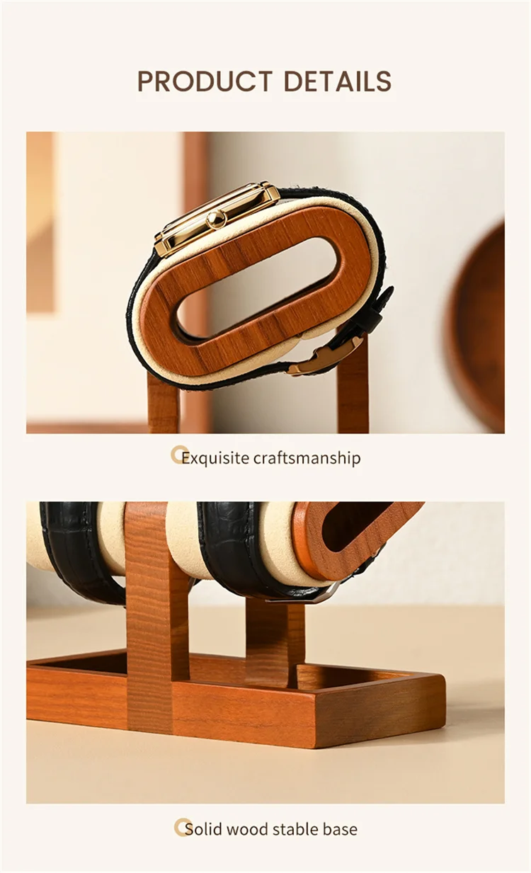 WoodTen Watch Holder Wooden Jewelry Organizer Display Stand For Bracelet Ring Earring Watch Display Solidwood Watch Storage Rack