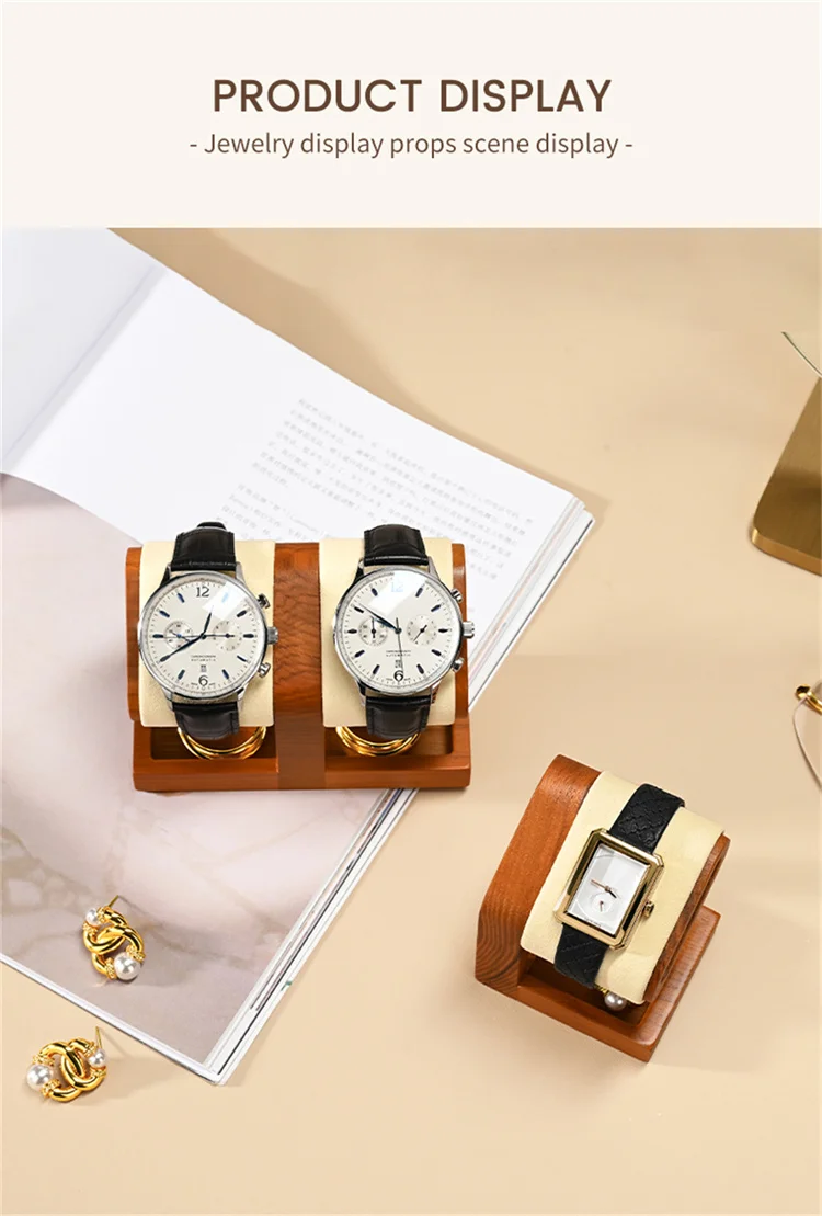 WoodTen Watch Holder Wooden Jewelry Organizer Display Stand For Bracelet Ring Earring Watch Display Solidwood Watch Storage Rack