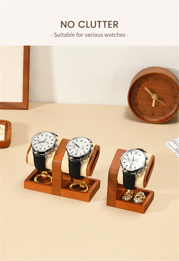 WoodTen Watch Holder Wooden Jewelry Organizer Display Stand For Bracelet Ring Earring Watch Display Solidwood Watch Storage Rack