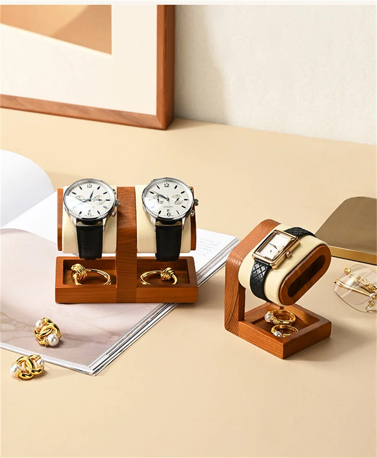 WoodTen Watch Holder Wooden Jewelry Organizer Display Stand For Bracelet Ring Earring Watch Display Solidwood Watch Storage Rack