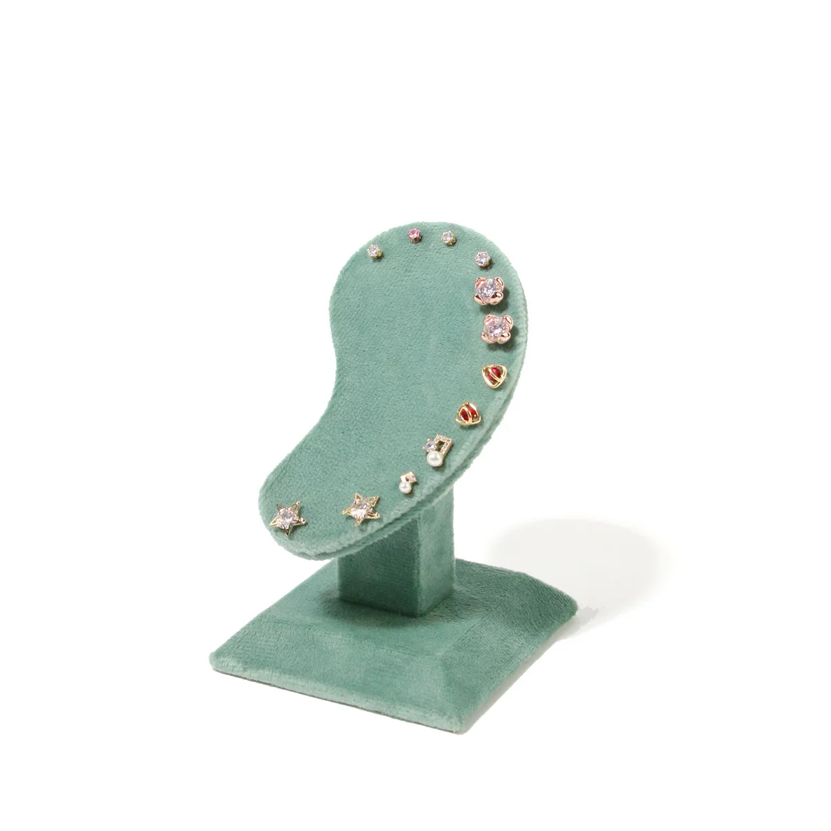 Metal Jewelry Exhibitor Tray Green Velvet Jewelry Display Rack Counter Display Library Jewelry Exhibitors Storage Of Jewelry
