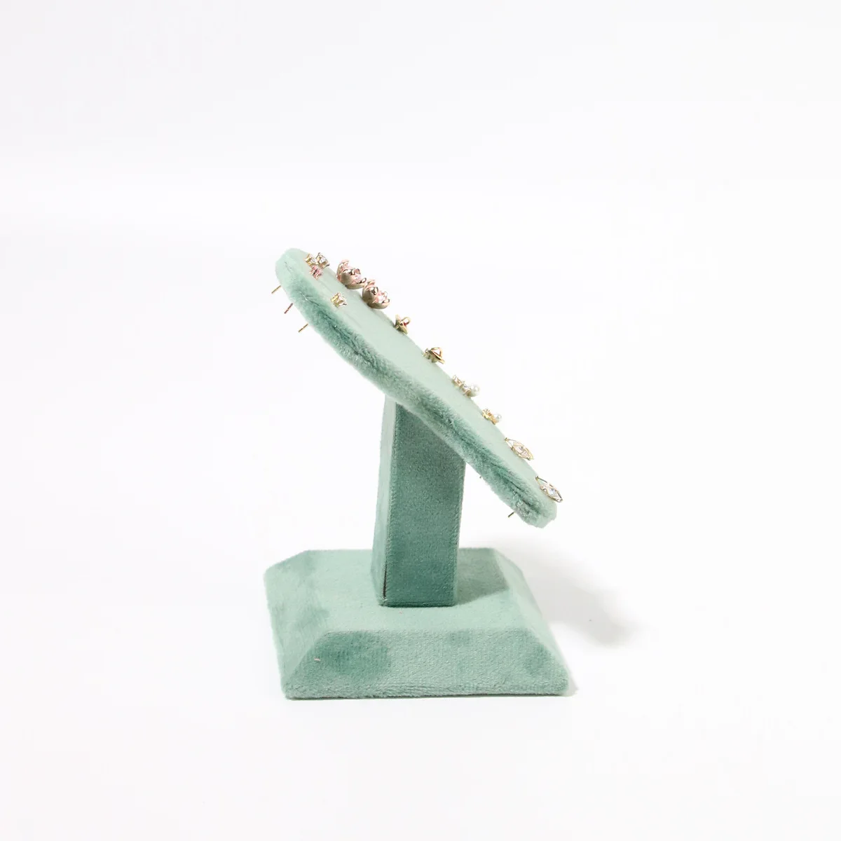 Metal Jewelry Exhibitor Tray Green Velvet Jewelry Display Rack Counter Display Library Jewelry Exhibitors Storage Of Jewelry