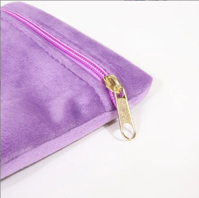 Portable Zipper Velvet Bag Jewelry Ring and Accessory Packaging and Storage Bag Double-sided Velvet Bag