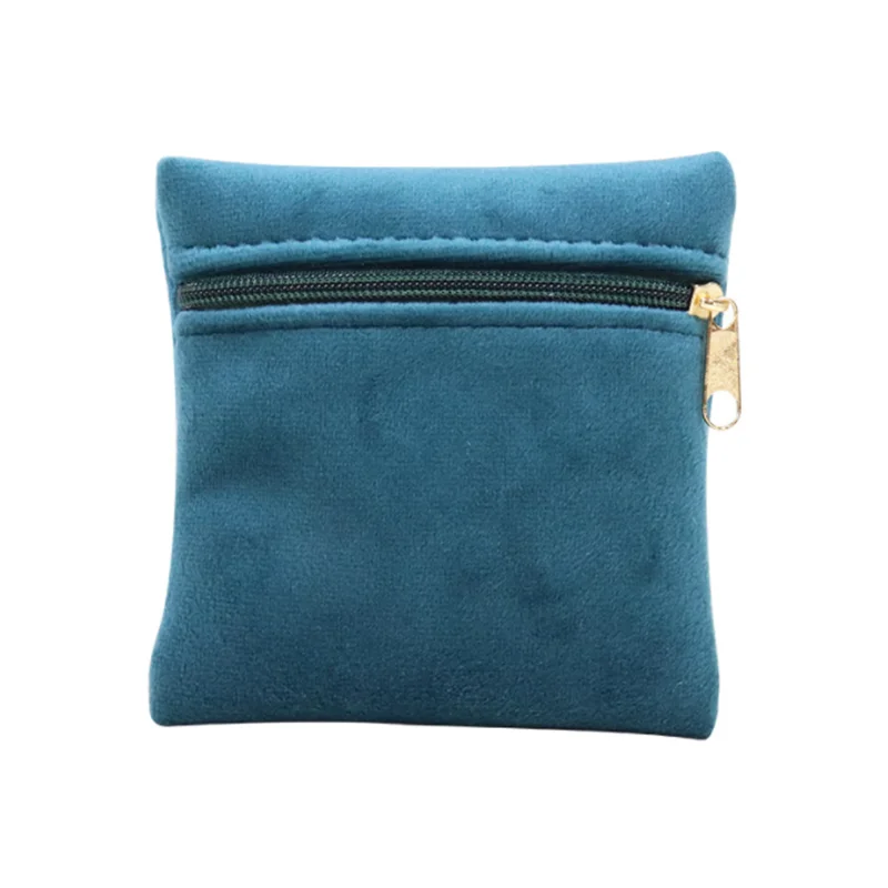 Portable Zipper Velvet Bag Jewelry Ring and Accessory Packaging and Storage Bag Double-sided Velvet Bag