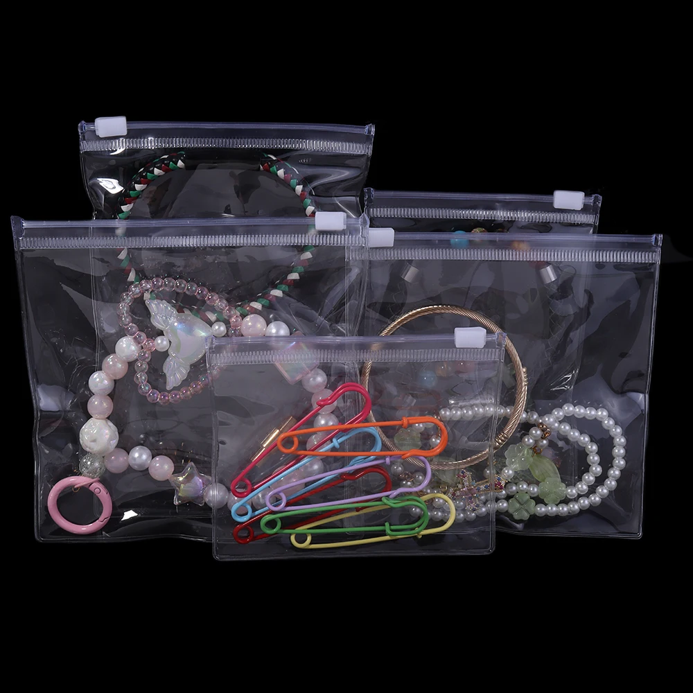 10pcs PVC Transparent Zipper Bag Plastic Jewelry Storage Pouches For Home Jewelry Earrings Bracelet Necklace Gifts Packaging Bag