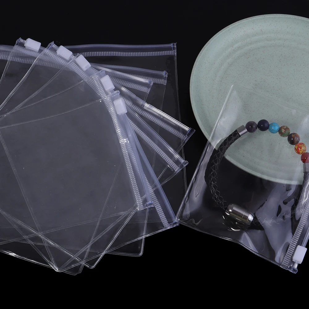 10pcs PVC Transparent Zipper Bag Plastic Jewelry Storage Pouches For Home Jewelry Earrings Bracelet Necklace Gifts Packaging Bag