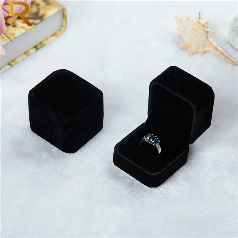Wholesale High Quality Velvet Jewelry Display Box Earrings Ring Boxes Foldable Case For Wedding Ring Packaging Gift Box
