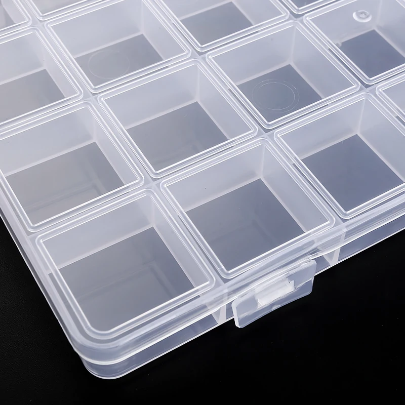 Plastic Clear Organizer Box Bead Storage Containers with Adjustable Dividers for Craft Jewelry Fishing Tackles Parts Storage