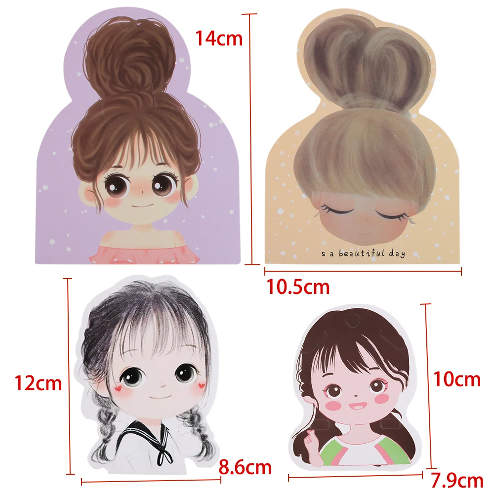 50pcs Cute Girls Barrettes Display Cards Hair Clips Packing Paper Card for DIY Hair Accessories Retail Price Tags Holder Labels