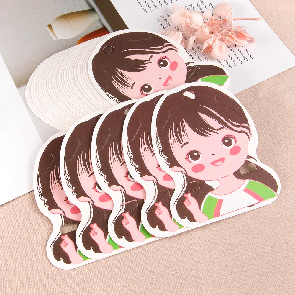 50pcs Cute Girls Barrettes Display Cards Hair Clips Packing Paper Card for DIY Hair Accessories Retail Price Tags Holder Labels