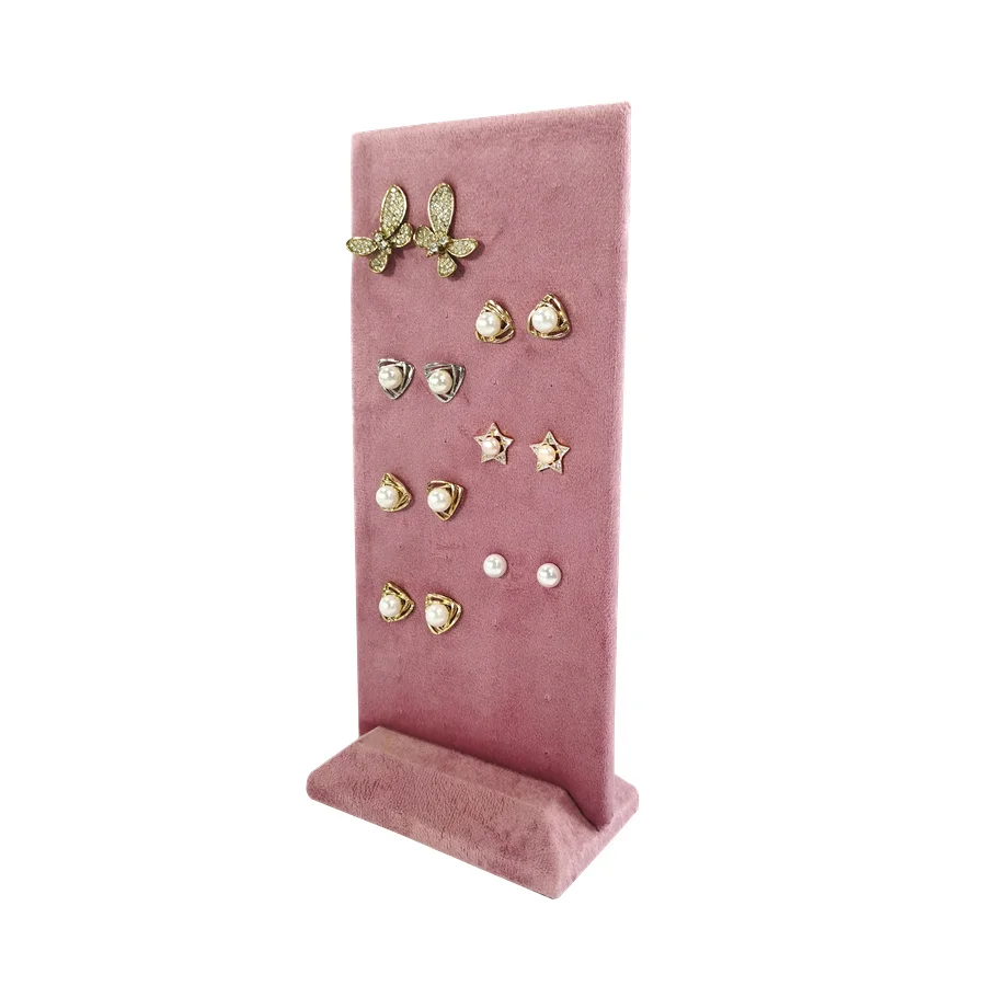 Pink Velvet Jewelry Display Stand Counter Window Necklace Earring Organizer Props Set Business Exhibition Showacase Rack