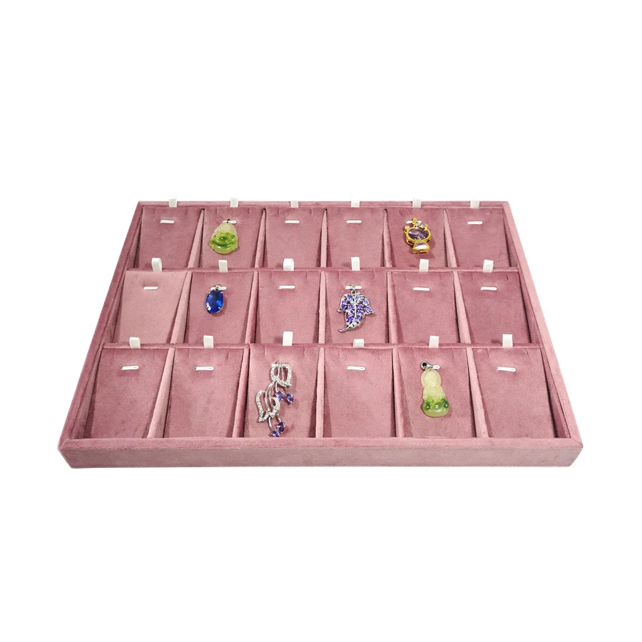 Pink Velvet Jewelry Display Stand Counter Window Necklace Earring Organizer Props Set Business Exhibition Showacase Rack