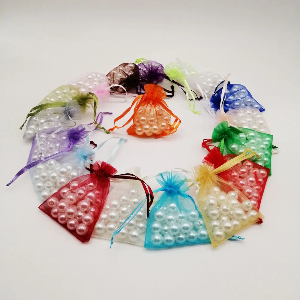 1000pcs 5x7 7x9 9x12 10x15 Small Organza Gift Bag For Jewelry Packaging Display Christmas Wedding Jewelry Storage Drawstring Bag