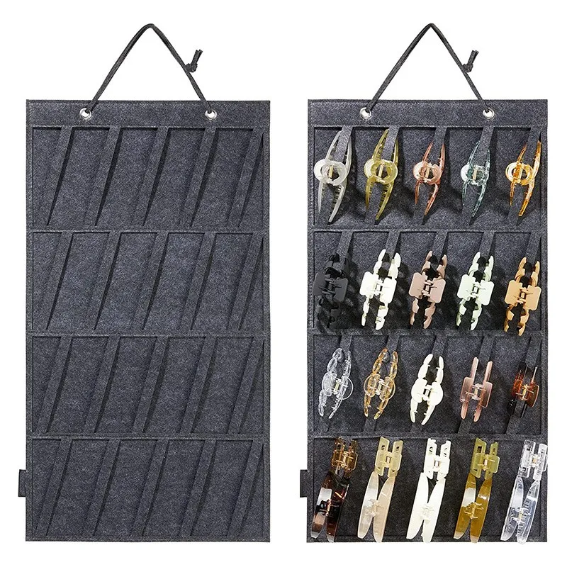 Hair Claw Clips Organizer Hanging Wall Hair Claws Holder Organizers For Women Girls Hairpins Display Accessories Storage Bag