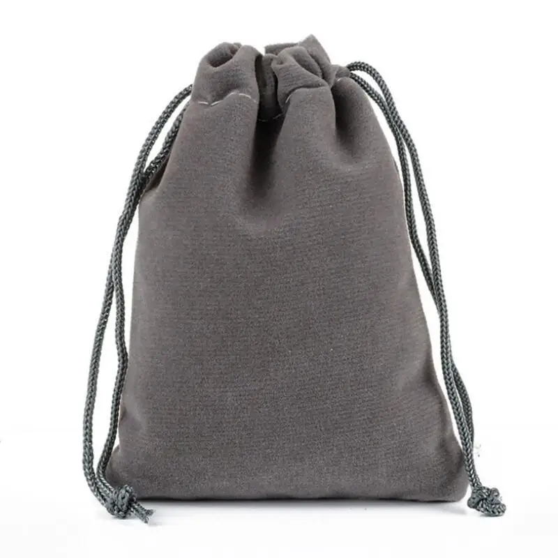 100pcs/Lot Drawstring Velvet Bags Jewellery Pouches 5x7 7x9 8x10 10x12cm Wedding Party Gift Packaging Bag Custom Logo Print
