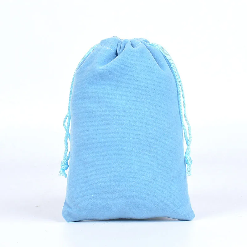 100pcs/Lot Drawstring Velvet Bags Jewellery Pouches 5x7 7x9 8x10 10x12cm Wedding Party Gift Packaging Bag Custom Logo Print
