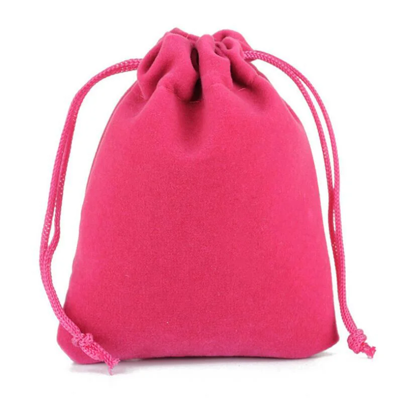 100pcs/Lot Drawstring Velvet Bags Jewellery Pouches 5x7 7x9 8x10 10x12cm Wedding Party Gift Packaging Bag Custom Logo Print
