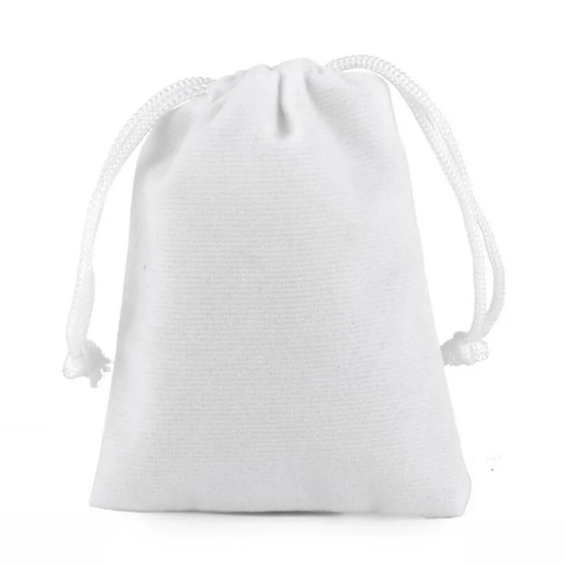 100pcs/Lot Drawstring Velvet Bags Jewellery Pouches 5x7 7x9 8x10 10x12cm Wedding Party Gift Packaging Bag Custom Logo Print