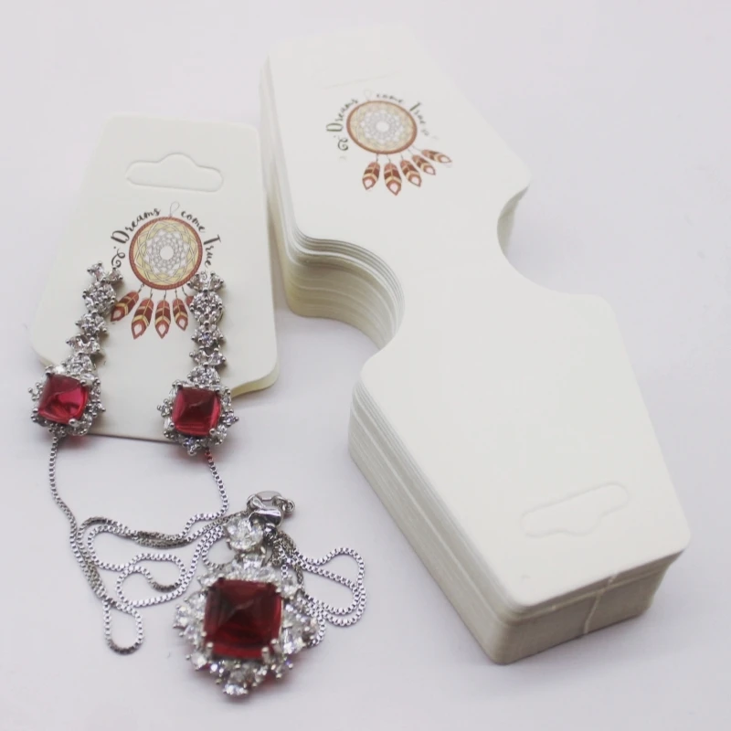 4.5x12cm 50 Piece Jewelry Set Card Paper Necklace/Bracelet/Hair Accessory Display Label Card