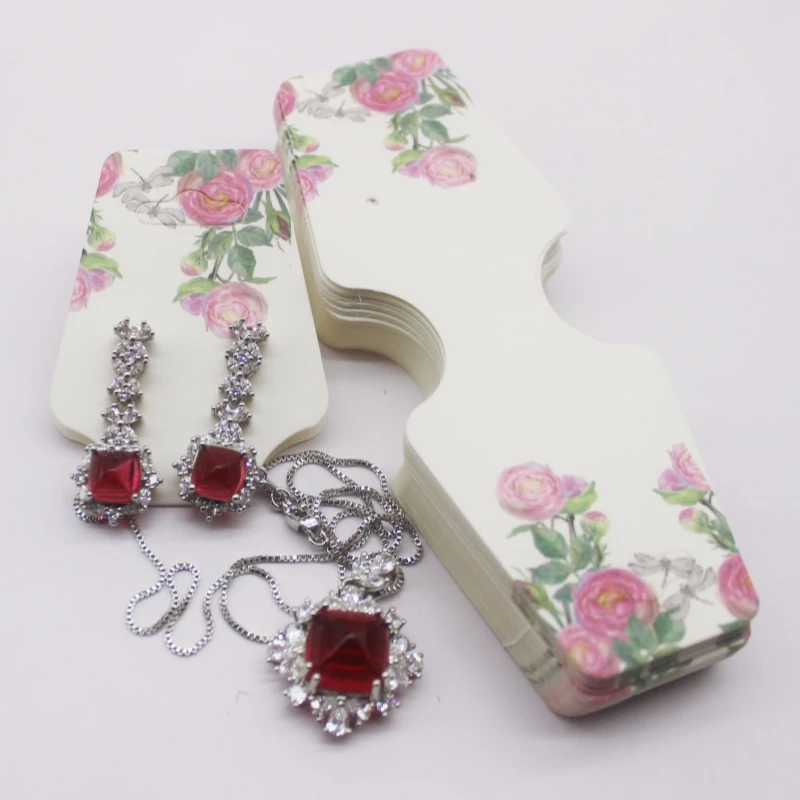 4.5x12cm 50 Piece Jewelry Set Card Paper Necklace/Bracelet/Hair Accessory Display Label Card