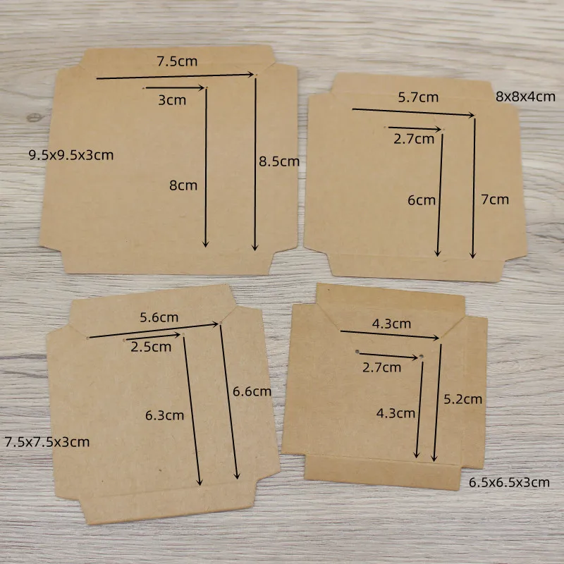 10pcs DIY Handamde Paper Jewelly Necklace Earring Packaging Box with Window Cowhide White Design Jewelry Ring Packaging Paper Bo