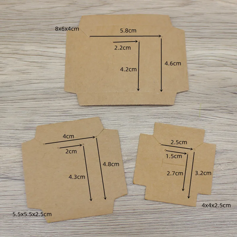 10pcs DIY Handamde Paper Jewelly Necklace Earring Packaging Box with Window Cowhide White Design Jewelry Ring Packaging Paper Bo