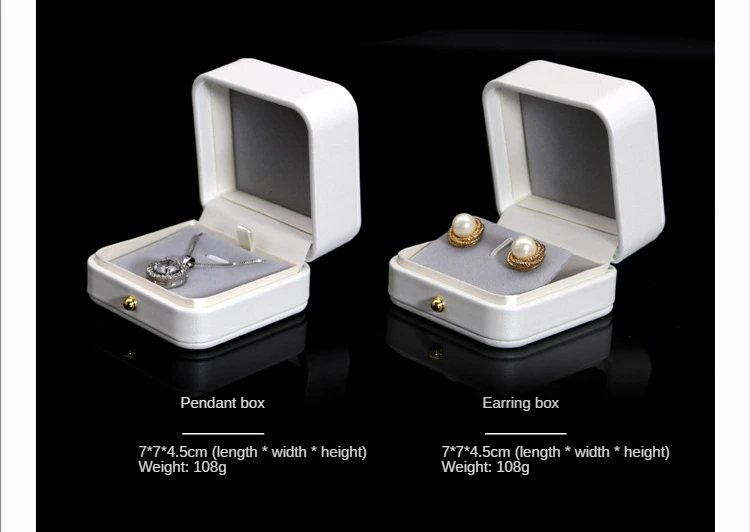 Hot Sale Leather Jewellery Gift Packaging Box Pendant Necklace Bracelet Earring Jewelry Ring Box Gift Cases Customized Logo