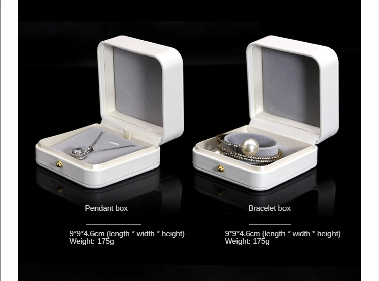 Hot Sale Leather Jewellery Gift Packaging Box Pendant Necklace Bracelet Earring Jewelry Ring Box Gift Cases Customized Logo