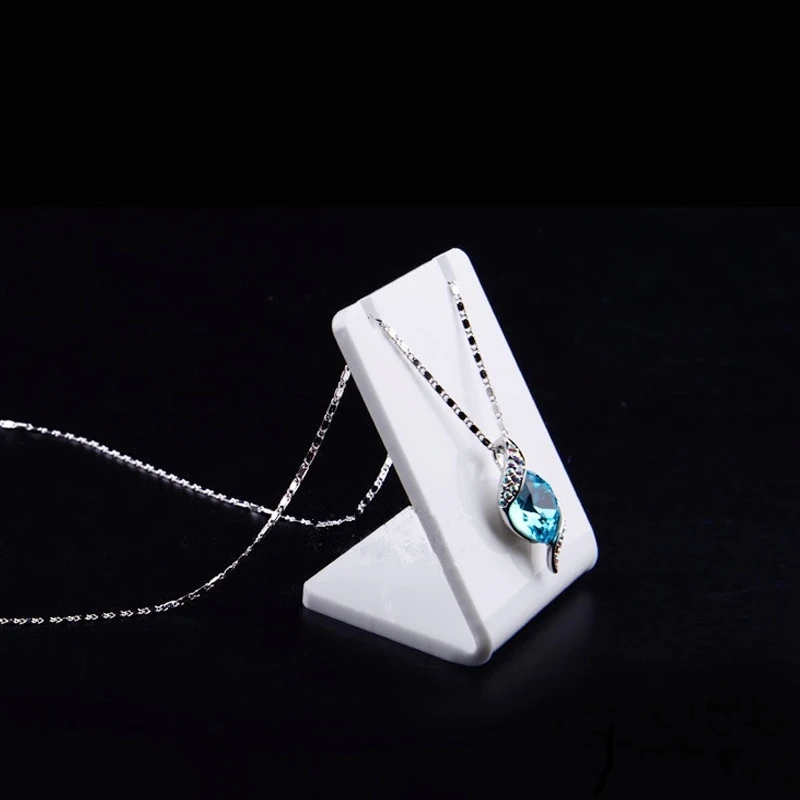 Fashion White Acrylic Necklace Jewellry Display Stand Holder Earring Pendant Exhibition Shelf 3 Sizes Jewellery Storage Showcase