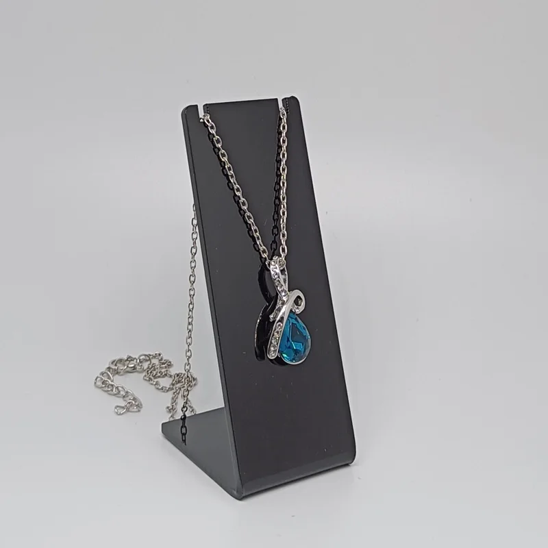 Fashion White Acrylic Necklace Jewellry Display Stand Holder Earring Pendant Exhibition Shelf 3 Sizes Jewellery Storage Showcase