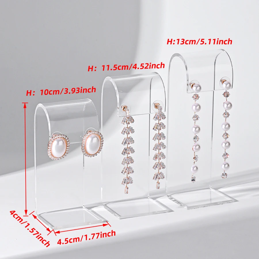 New Fashion 3pcs Of Set Of Black/White/Transparent Acrylic Earrings Jewelry Display Stand Props Display Shelf Shot