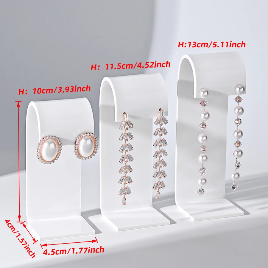 New Fashion 3pcs Of Set Of Black/White/Transparent Acrylic Earrings Jewelry Display Stand Props Display Shelf Shot