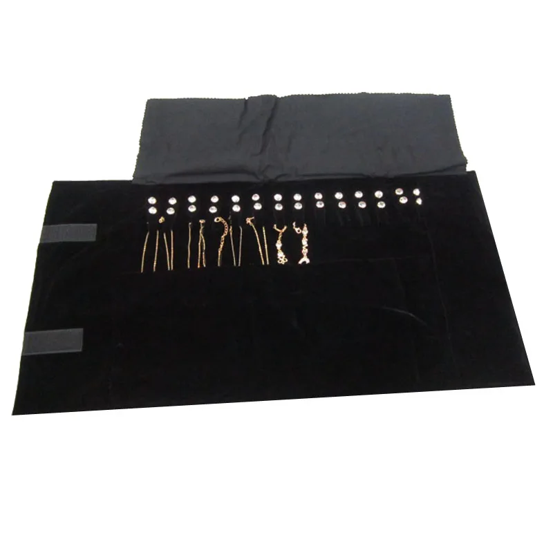 20 Buckles Necklace Storage Bag Jewelry Nylon Roll Organizer Bag Velvet Bracelet Carrying Display Holder Jewelry Business Pouch
