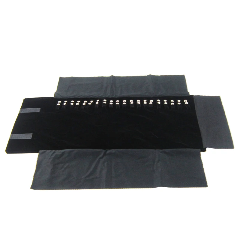 20 Buckles Necklace Storage Bag Jewelry Nylon Roll Organizer Bag Velvet Bracelet Carrying Display Holder Jewelry Business Pouch